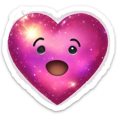 sparkly glittery shiny heart galaxy sticker