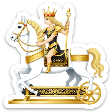 Tarot Card with the chariot on it  sticker