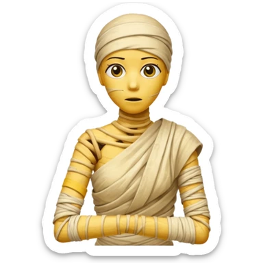 mummy Human figure wrapped in yellowed bandages, one arm stretched forward.
 sticker