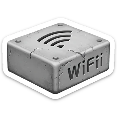 A Block saying "wifi" lying on a street sticker