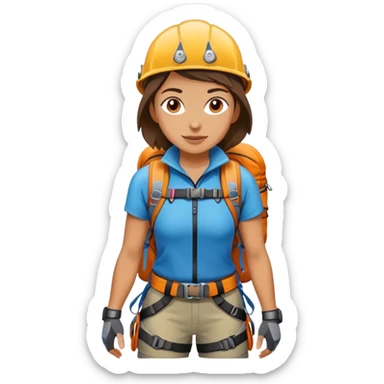 female mountain climber sticker