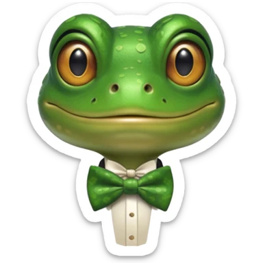 frog wearing bowtie sticker