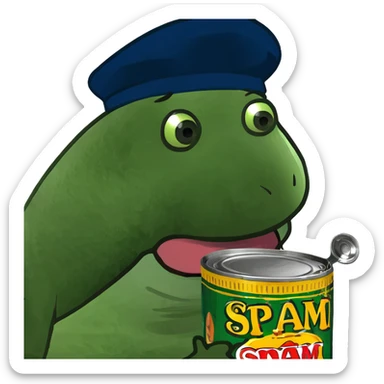 artist painting spam meat sticker