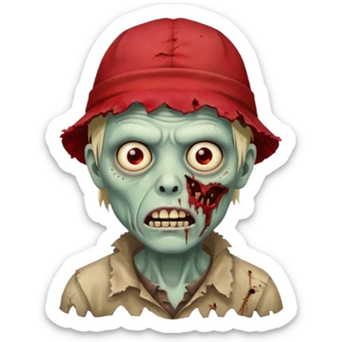 zombie in red hats sticker