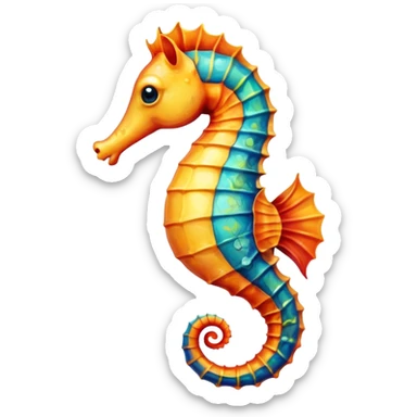 Seahorse with a poker look at me sticker