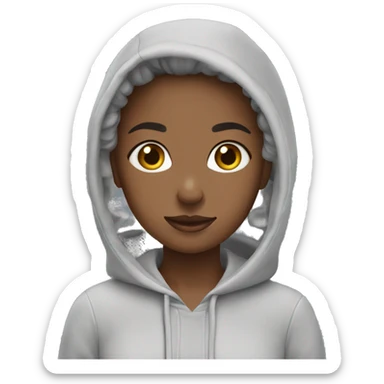 A girl wearing With wavy hair, wearing a hoodie ￼￼ sticker