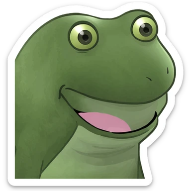 bufo frog meme with a big smile sticker