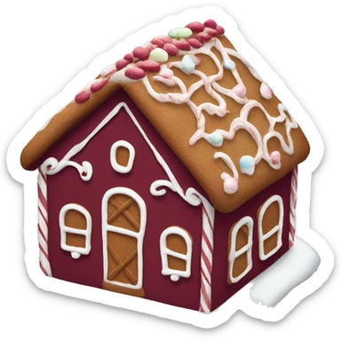 Burgundy gingerbread house sticker