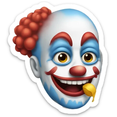 Haz un emoji de un payaso tirando besos sticker