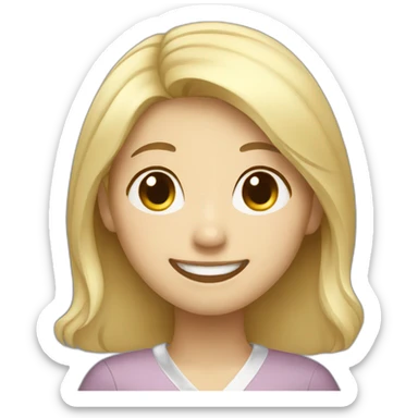 Korean blond woman smiling sticker