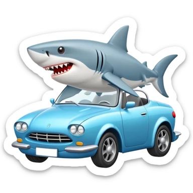Shark Driving car sticker