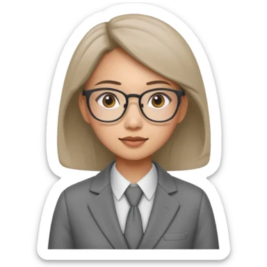 asian female accountant with eyeglasses sticker