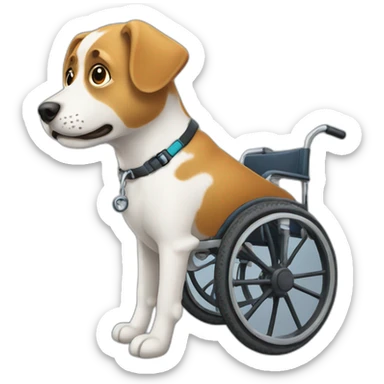 Dog with wheelchair sticker