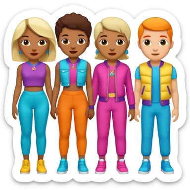 full Group of five men pop star sticker