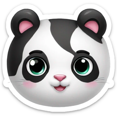 Cute panda cat kissing his girlfriend  sticker