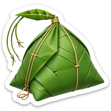 zongzi, traditional Chinese rice dumpling, wrapped in bamboo leaves sticker