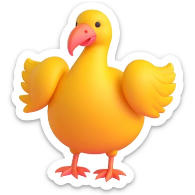 A dodo bird emoji in the style of Microsoft 3D emojis. sticker