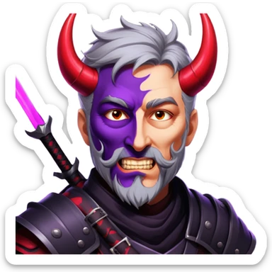 Demon-Horned Warrior sticker