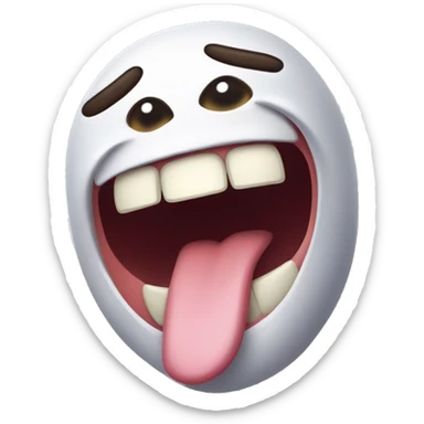 Tongue out with teeth and wink sticker