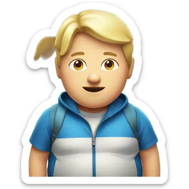 a white fat kids near a playground sticker