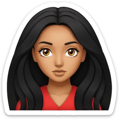 Leigh-Anne Pinnock brown eyes, black long hair sticker