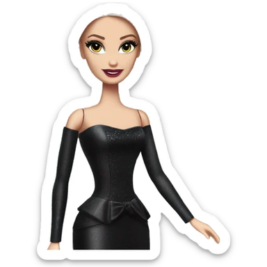 Principessa Barbie, teen Morticia Addams,cute,showing off, show full body, accessories  sticker