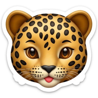 Creami un emoji di un bacio che bacio leopardo sticker