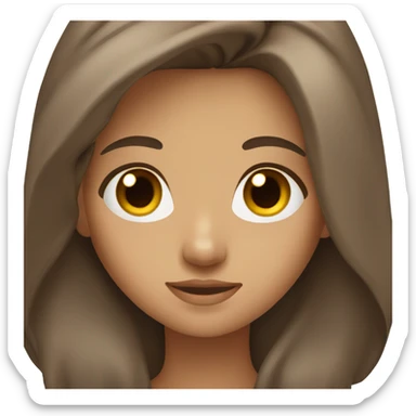 a girl with brown eyes and brown hair long sticker