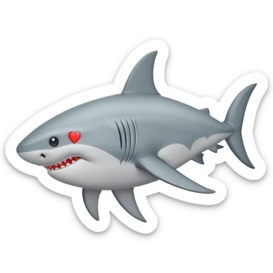 Tiburón con ojos de corazón sticker