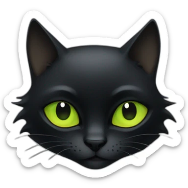 Chat noir yeux verts sticker