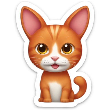 red hai cat with bunny ear sticker