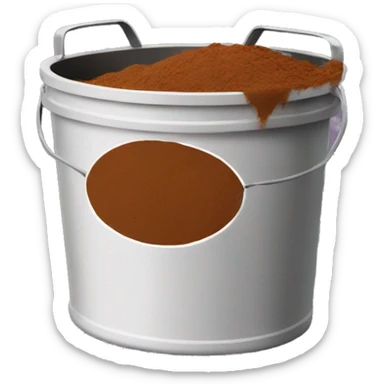 bucket of brown powder sticker