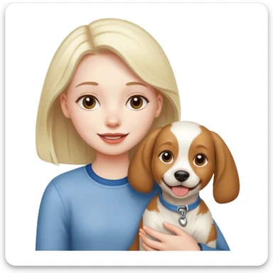girl and her pet dog sticker