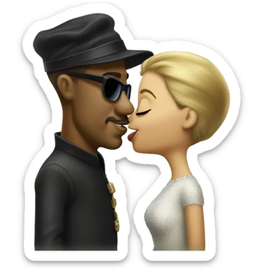 Stevie wonder kissing shrek sticker