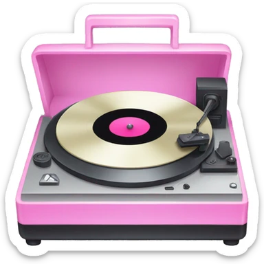 Pink record player  sticker