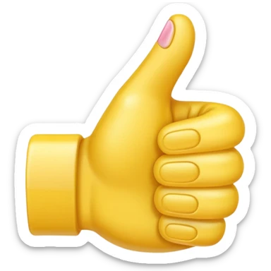 a thumbs up emoji with a thumb also pointing down attached below the pinky finger sticker