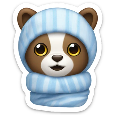 Cozy white and blue blanket  sticker