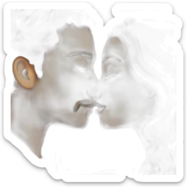 Women and men kiss sticker
