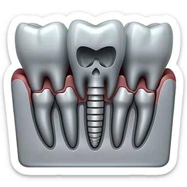 3D render of Dental X-Ray, X-Ray imaging aesthetic, translucent materials showing internal structure, row of teeth roots in grey-scale, medical scan style, emoji style, isolated on white background --v 6.0. sticker