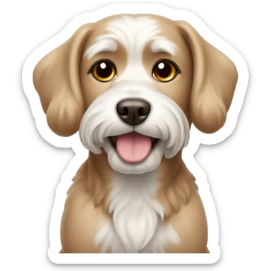 the dog of the Maltese breed is brown in color sticker