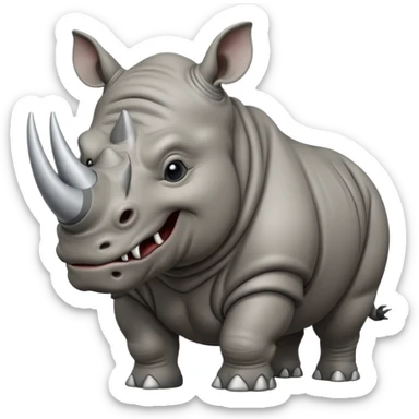 angry rhinoceros sticker