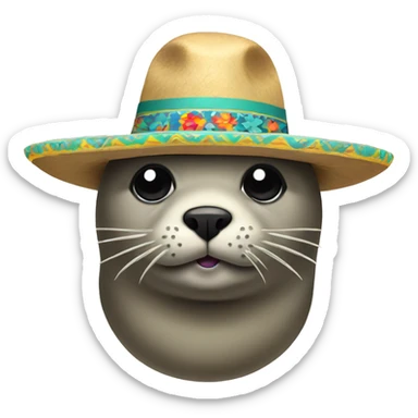 Seal with sombrero sticker