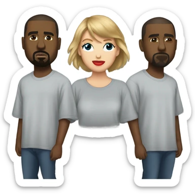 Kanye west with a taylor swift shirt sticker