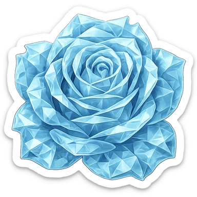 Make the frozen rose look like crystal, keeping the emoji style appearance. The image should have no background and maintain the original emoji style look. sticker
