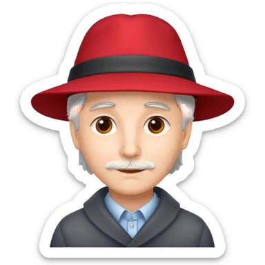 Fancy  Red hat grayhair sticker