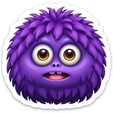 Fuzzy purple monster sticker
