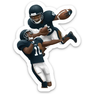 black football player catching football sticker