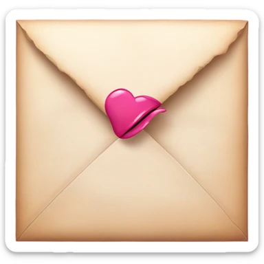 Pink love letter with a lipstick kiss  sticker