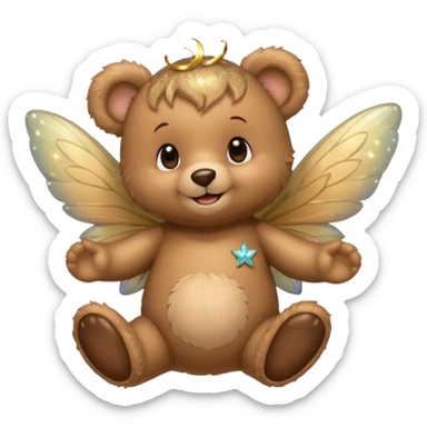 Teddy and fairy as a couple sticker