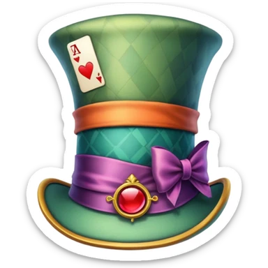 Mad hatter hat sticker